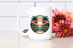 Vintage Tropical Island Sunset | Sublimation | Clipart Product Image 2