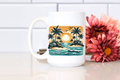 Vintage Tropical Island Sunset | Sublimation | Clipart Product Image 2