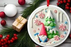 Round Christmas Ornament Sublimation|Clipart Product Image 1