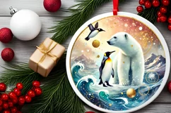 Round Christmas Ornament Sublimation|Clipart Product Image 1