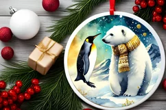 Round Christmas Ornament Sublimation|Clipart Product Image 1