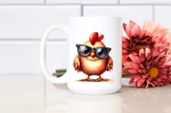 colorful Funny Chicken with Sunglasses | Clipart Product Image 2