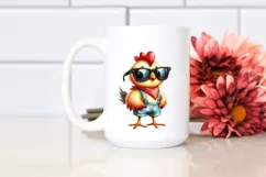 Funny Chiken Standing Sunglasses Big Eyes | Sublimation Product Image 2