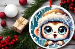 Round Christmas Ornament Sublimation|Clipart Product Image 1