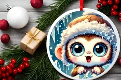 Round Christmas Ornament Sublimation|Clipart Product Image 1