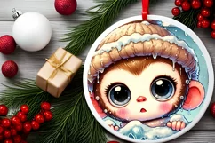 Round Christmas Ornament Sublimation|Clipart Product Image 1