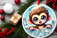 Round Christmas Ornament Sublimation|Clipart Product Image 1