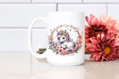 Hawaiian Flowers Unicorn Clipart Product Image 2