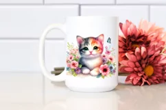 Colorful Cat Watercolor PNG Product Image 2