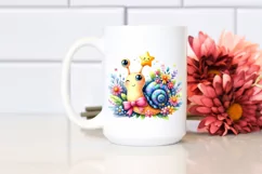 Colorful Smiling Cute Baby Snail Whimsical Star Product Image 2