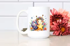 Colorful Smiling Cute Baby Snail Whimsical Star Product Image 2
