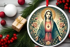 Round Christmas Ornament Sublimation|Clipart Product Image 1