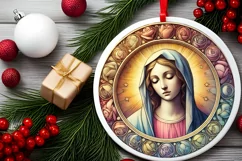 Round Christmas Ornament Sublimation|Clipart Product Image 1