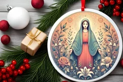 Round Christmas Ornament Sublimation|Clipart Product Image 1