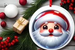 Shiny Christmas Face Round Santa Claus Product Image 2