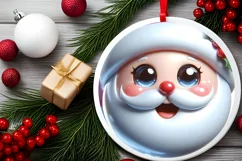 Shiny Christmas Face Round Santa Claus Product Image 2