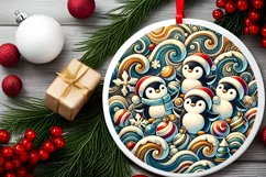 Round Christmas Ornament Sublimation|Clipart Product Image 2