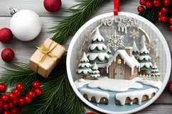 Round Christmas Ornament Sublimation|Clipart Product Image 1