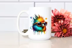 Colorful Quirky Artistic Bird | Sublimation Clipart Product Image 2