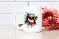 Colorful Quirky Artistic Bird | Sublimation Clipart Product Image 2