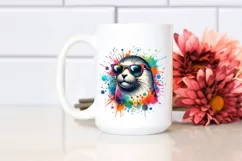 Colorful Quirky Artistic Seal | Sublimation Clipart Product Image 2