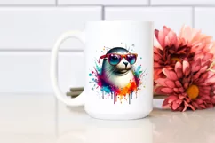 Colorful Quirky Artistic Seal | Sublimation Clipart Product Image 2