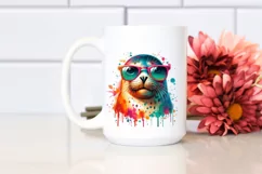 Colorful Quirky Artistic Seal | Sublimation Clipart Product Image 2