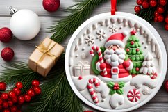 Round Christmas Ornament Sublimation|Clipart Product Image 2