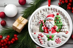 Round Christmas Ornament Sublimation|Clipart Product Image 2