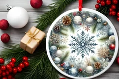 Round Christmas Ornament Sublimation|Clipart Product Image 2
