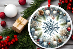 Round Christmass Ornament PNG Product Image 2