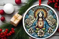 Round Christmas Ornament Sublimation|Clipart Product Image 1