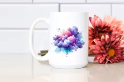 Colorful Purple Watercolor Cloud | Clipart Product Image 2