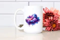 Colorful Purple Watercolor Cloud | Clipart Product Image 2