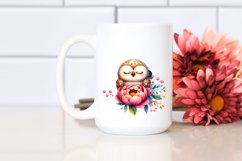 Colorful Baby Owl Watercolor Clipart Product Image 2