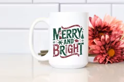 Retro Merry and Bright Christmas Png Product Image 2