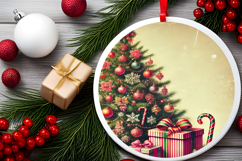 Round Christmass Ornament PNG Product Image 2