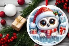 Round Christmas Ornament Sublimation|Clipart Product Image 2