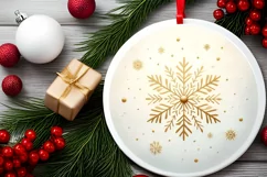 Round Christmas Ornament Sublimation|Clipart Product Image 2
