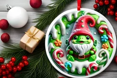 Round Christmas Ornament Sublimation|Clipart Product Image 1