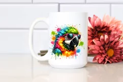 Colorful Quirky Artistic Parrot | Sublimation Clipart Product Image 2