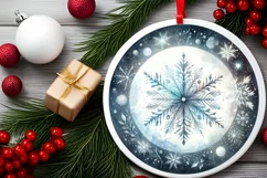 Round Christmas Ornament Sublimation|Clipart Product Image 2