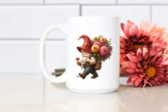 Detailed Gnome Zinnia Bouquet Digital Painting Clipart Product Image 2