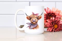 Cow Watercolor Highland Cow with Houswife Bandana | Product Image 2