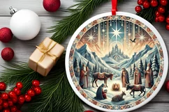 Round Christmas Ornament Sublimation|Clipart Product Image 1