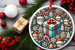 Round Christmas Ornament Sublimation|Clipart Product Image 2