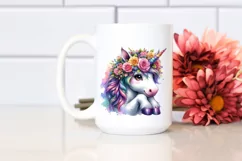 Cute Baby Unicorn Watercolor Drawing | Product Image 2