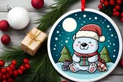 Round Christmas Ornament Sublimation|Clipart Product Image 2