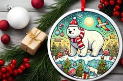 Round Christmas Ornament Sublimation|Clipart Product Image 2