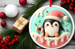 Round Christmas Ornament Sublimation|Clipart Product Image 1